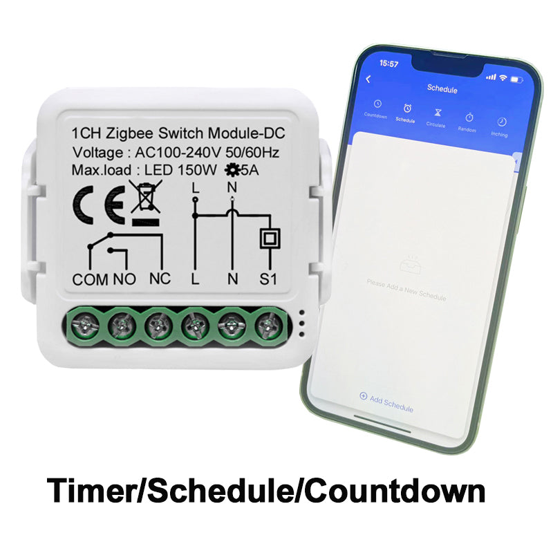 Zigbee Smart Dry Contact Relay Module Works with Alexa Google Home Tuya Smartlife