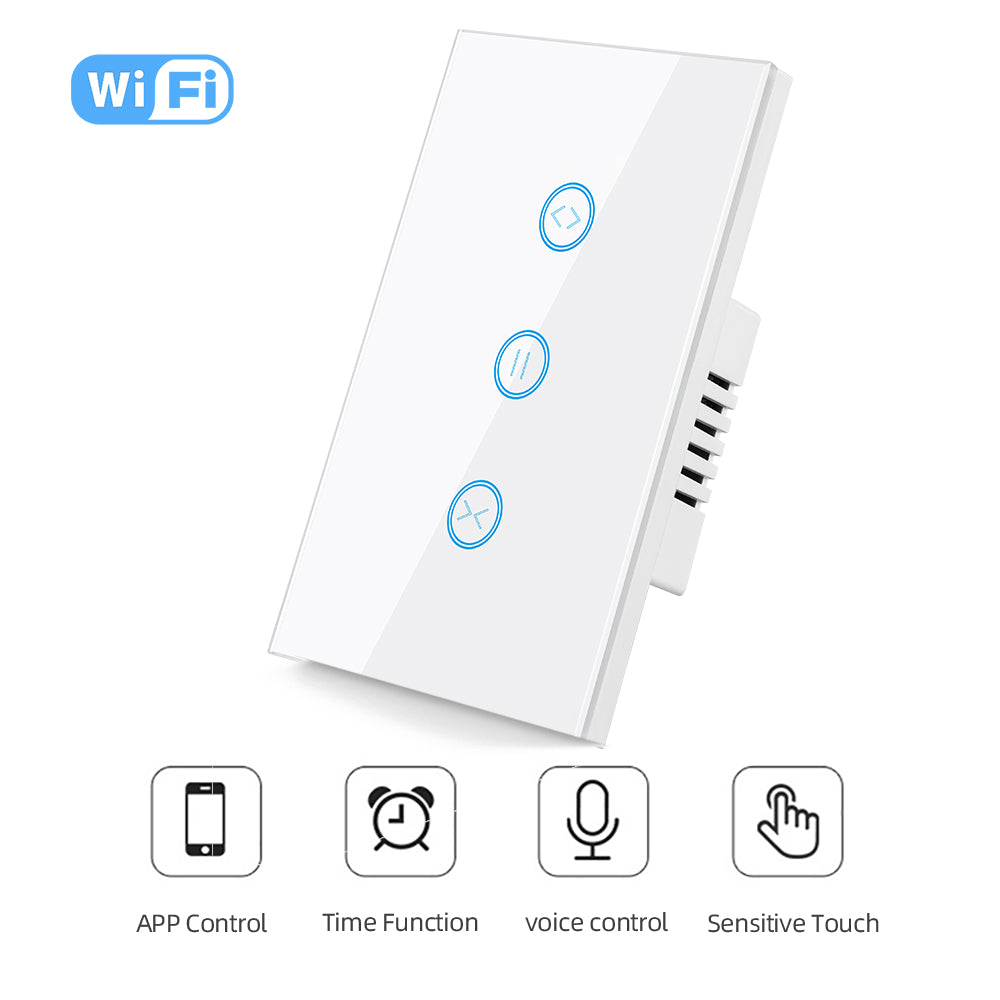 Wi-Fi Smart Curtain Switch 118*72mm US Standard Works with Alexa Google Home Tuya Smartlife