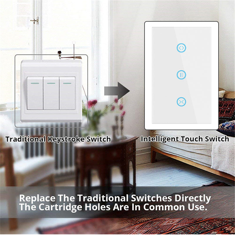 Zigbee Smart Curtain Switch 118*72mm US Standard Works with Alexa Google Home Tuya Smartlife