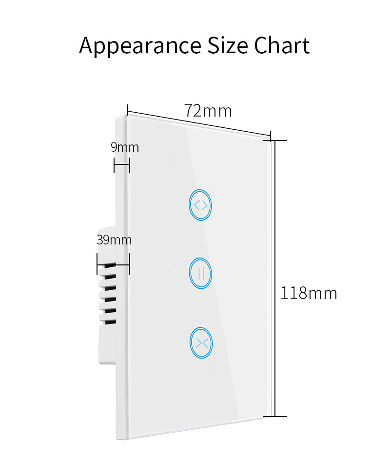 Zigbee Smart Curtain Switch 118*72mm US Standard Works with Alexa Google Home Tuya Smartlife
