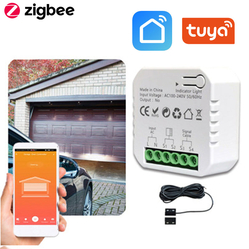 Zigbee Smart Garage Door Opener Relay Switch Module Works with Alexa Google Home Tuya Smartlife