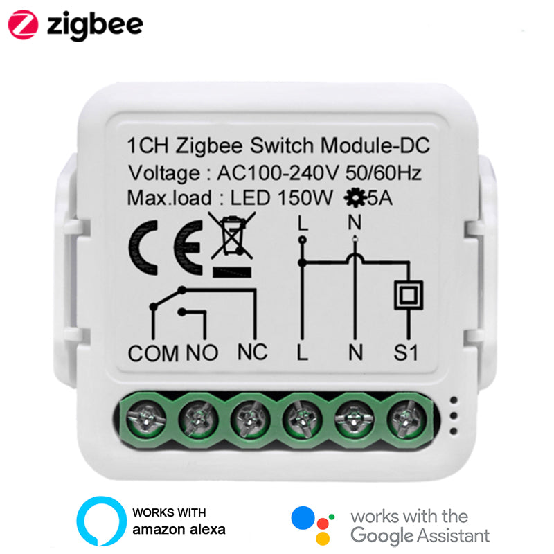 Zigbee Smart Dry Contact Relay Module Works with Alexa Google Home Tuya Smartlife