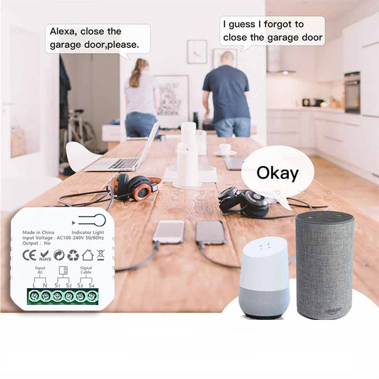 Zigbee Smart Garage Door Opener Relay Switch Module Works with Alexa Google Home Tuya Smartlife