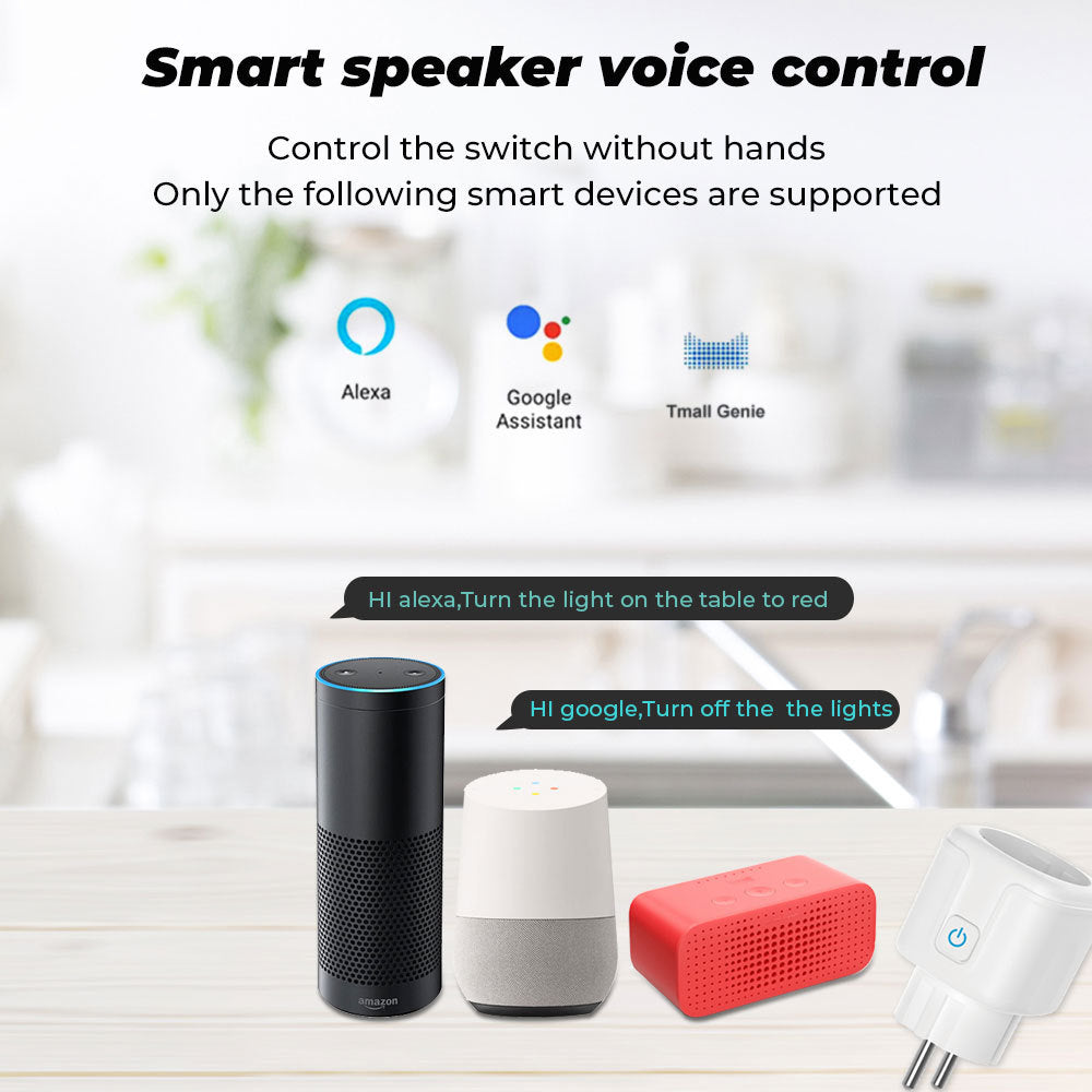 Wi-Fi Smart Plug EU 16A/20A Power Monitor Works with Alexa Google Home Tuya Smartlife