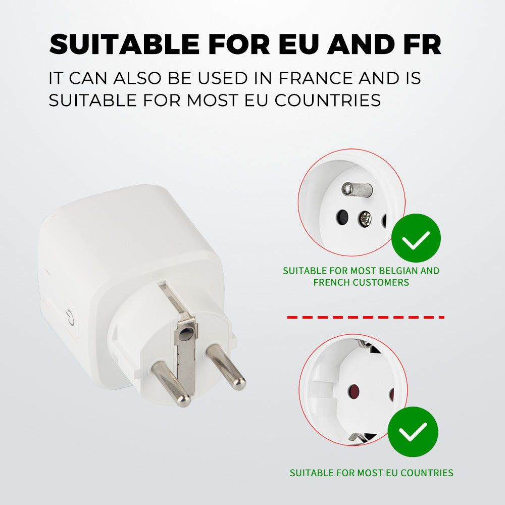 Wi-Fi Smart Plug EU 16A/20A Power Monitor Works with Alexa Google Home Tuya Smartlife