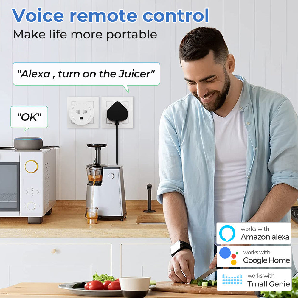 Wi-Fi Smart Plug Vietnam Socket 16A/20A Power Monitor Works with Alexa Google Home Tuya Smartlife
