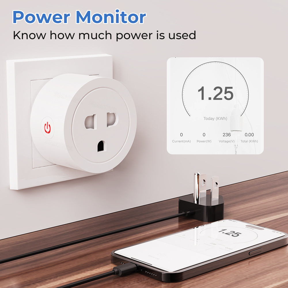Wi-Fi Smart Plug Vietnam Socket 16A/20A Power Monitor Works with Alexa Google Home Tuya Smartlife