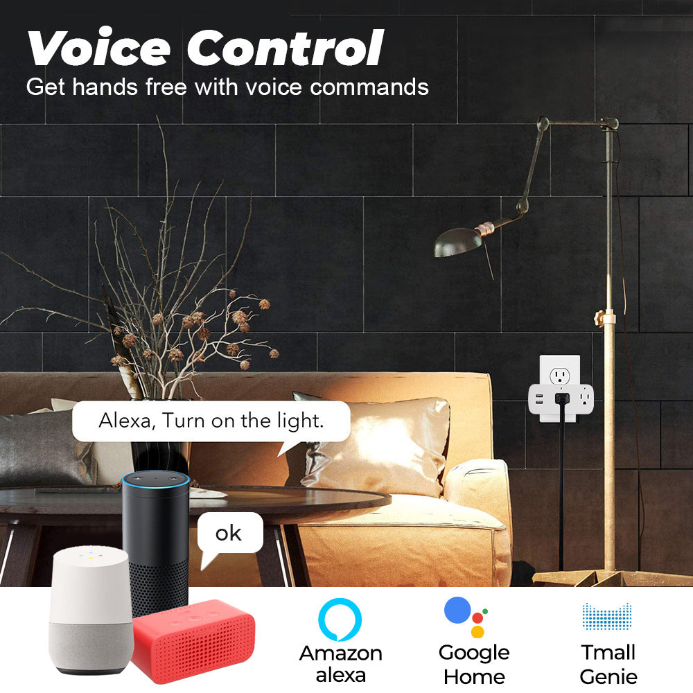 Wi-Fi Smart Socket US Plug 16A USB Works with Alexa Google Home Tuya Smartlife