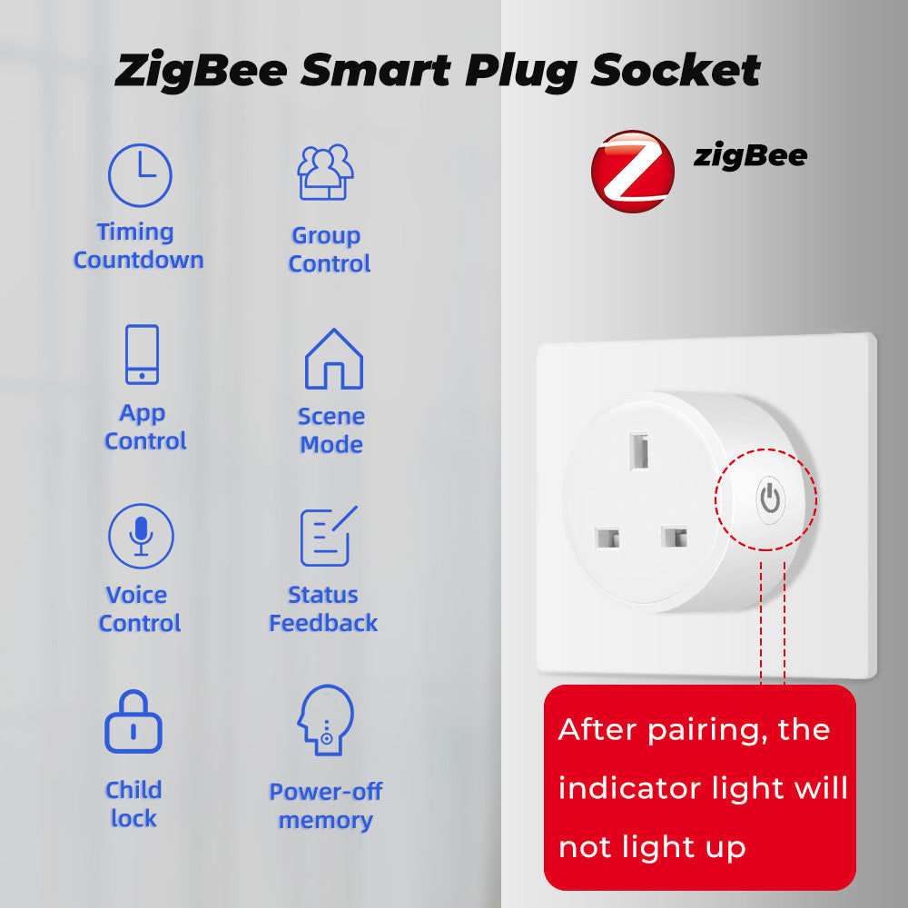 Zigbee Smart Plug EU UK US Vietnam Socket 16A Power Monitor Works with Alexa Google Home Tuya Smartlife