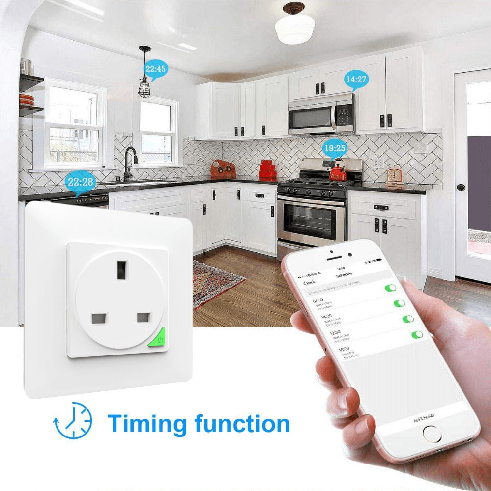 Wi-Fi Smart Power Socket EU France UK 16A Power Consumption Works with Alexa Google Home Tuya Smart Life