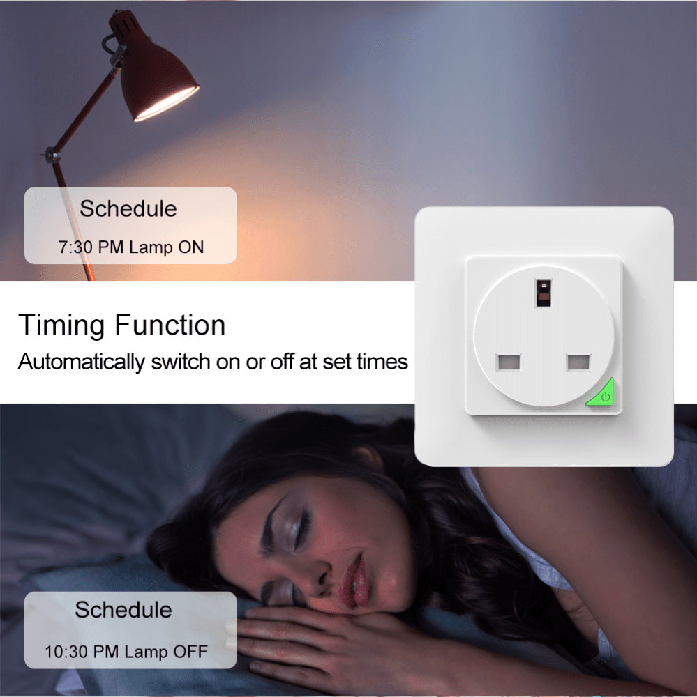 Wi-Fi Smart Power Socket EU France UK 16A Power Consumption Works with Alexa Google Home Tuya Smart Life