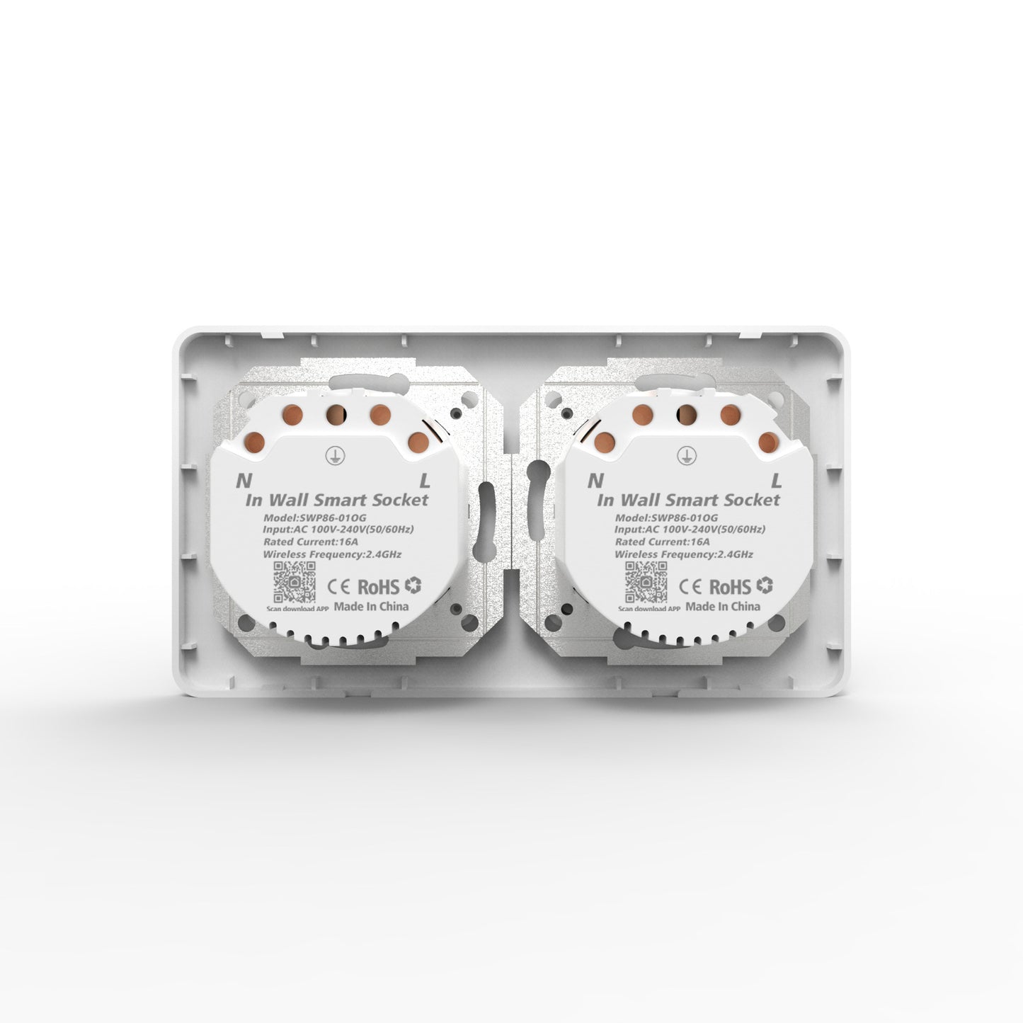 Wi-Fi Smart Power Socket EU 16A Power Consumption 2 Outlets Works with Alexa Google Home Tuya Smart Life