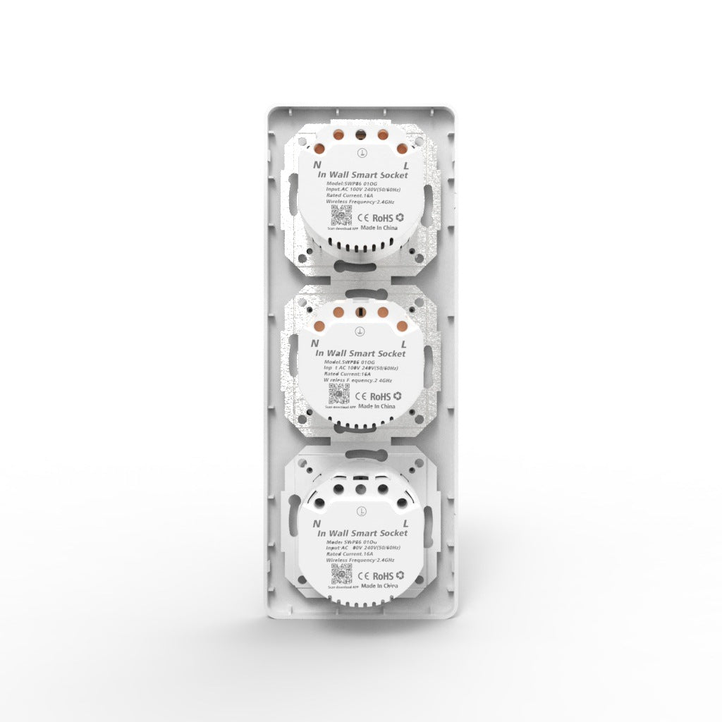 Wi-Fi Smart Power Socket EU 16A Power Consumption 3 Outlets Works with Alexa Google Home Tuya Smart Life