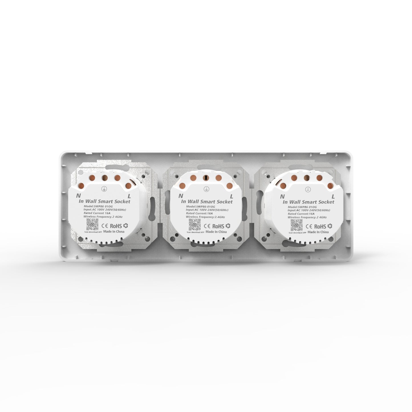 Wi-Fi Smart Power Socket EU 16A Power Consumption 3 Outlets Works with Alexa Google Home Tuya Smart Life