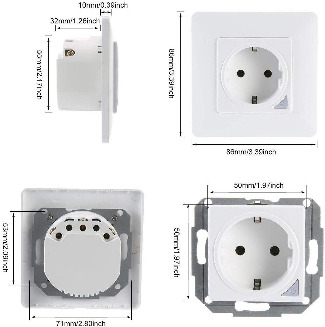 Wi-Fi Smart Power Socket EU 16A Power Consumption 3 Outlets Works with Alexa Google Home Tuya Smart Life