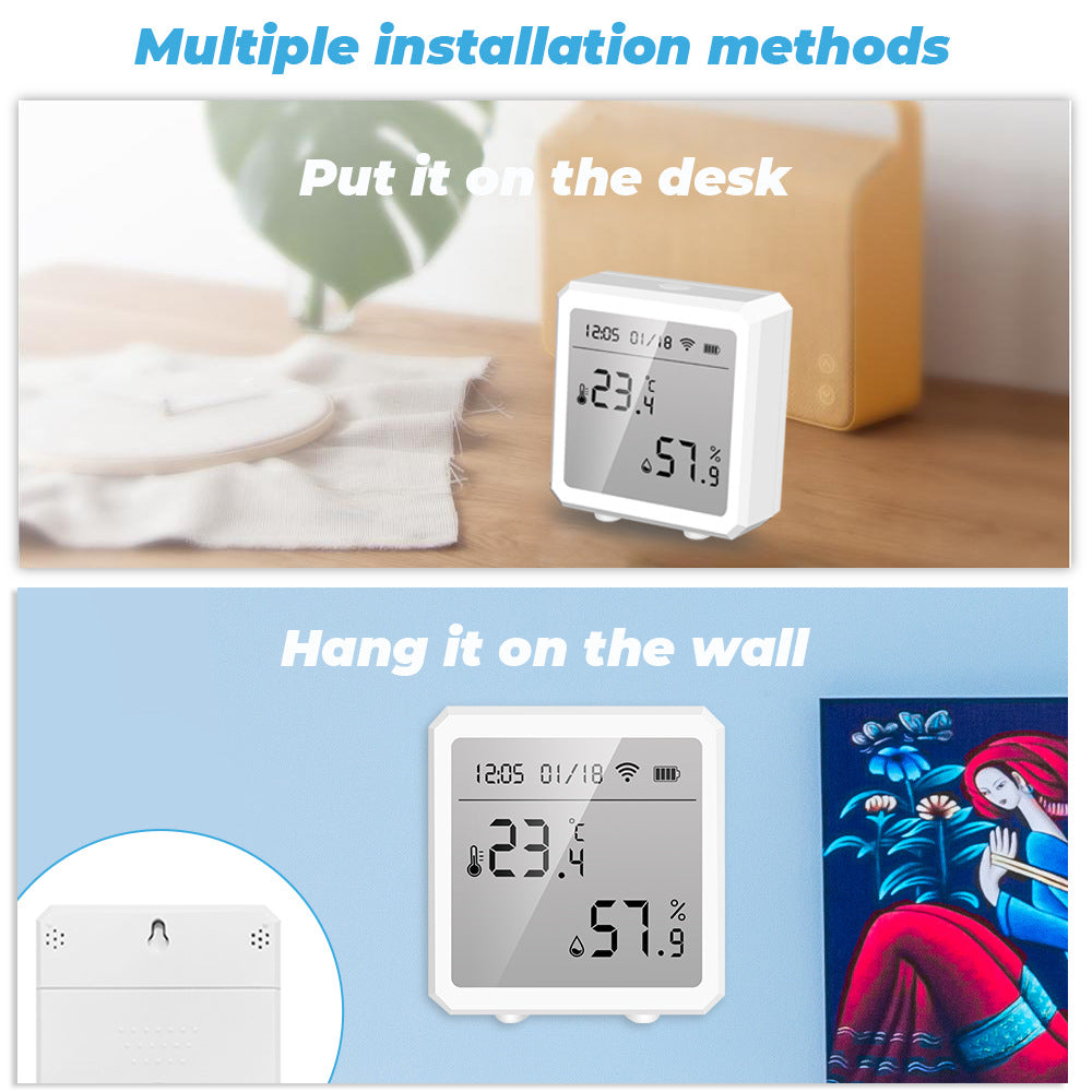 Wi-Fi / Zigbee Smart Temperature and Humidity Sensor with LCD Display