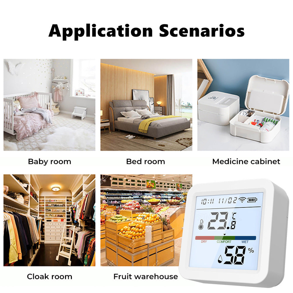 Wi-Fi / Zigbee Smart Temperature and Humidity Sensor with Backlight LCD Display