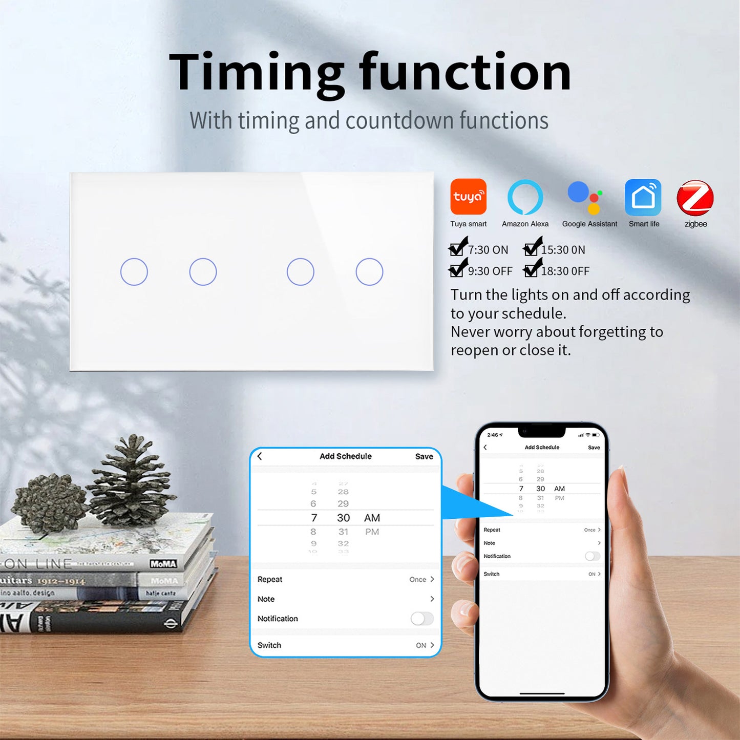 Zigbee Smart Touch Switch 4CH