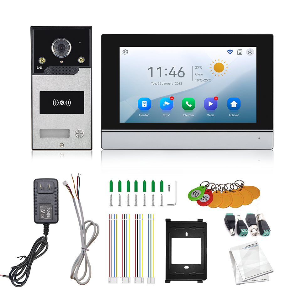 Tuya Wi-Fi Smart Video Door Phone  1080P 7-inch IPS Touch Screen IP65 Waterproof Motion Detection Unlock