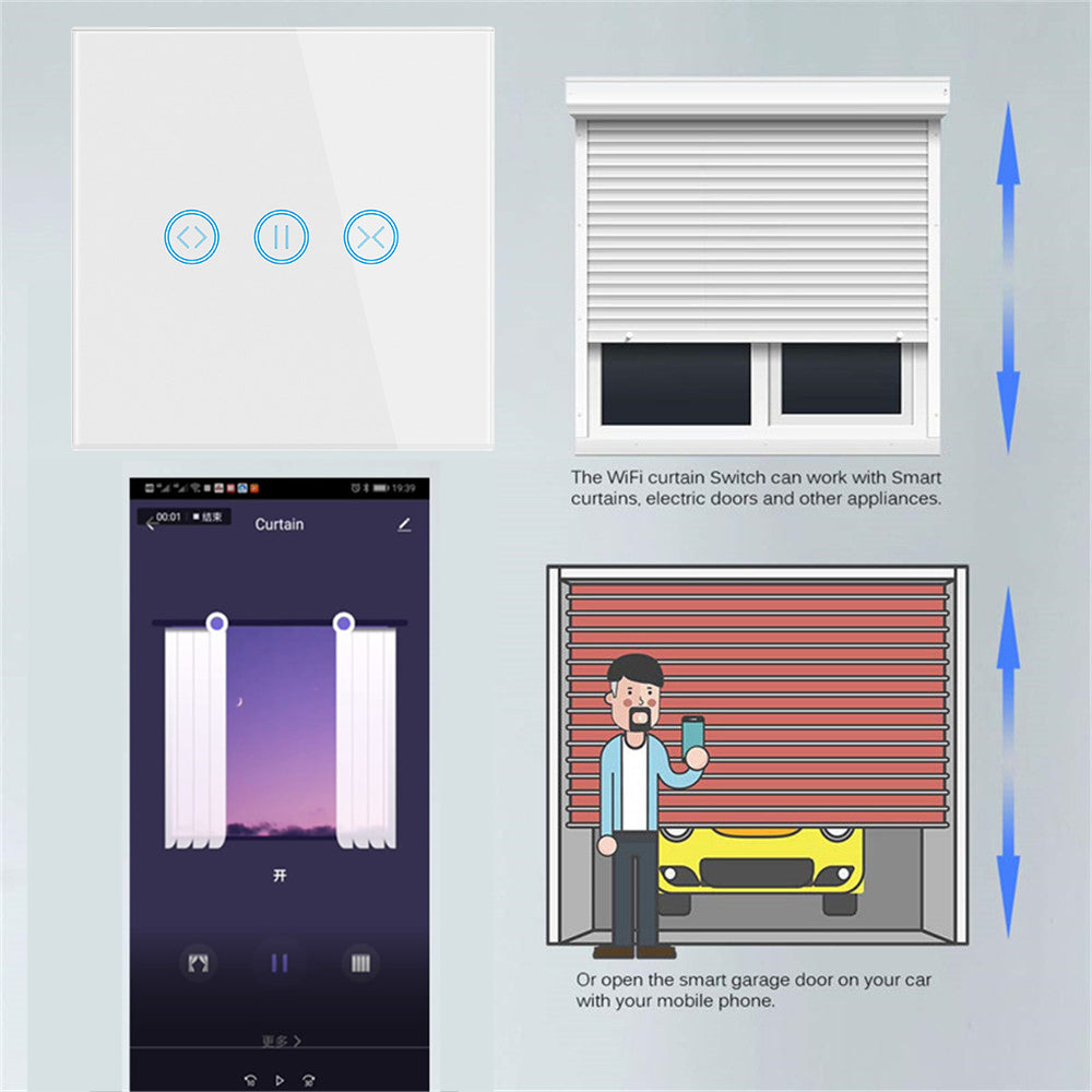 Wi-Fi Smart Curtain Switch Works With Alexa Google Home Tuya Smartlife