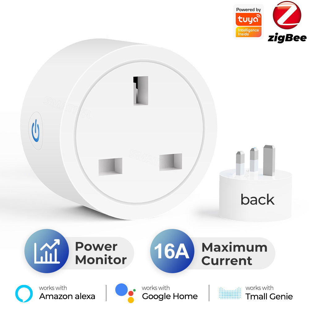 Zigbee Smart Plug EU UK US Vietnam Socket 16A Power Monitor Works with Alexa Google Home Tuya Smartlife