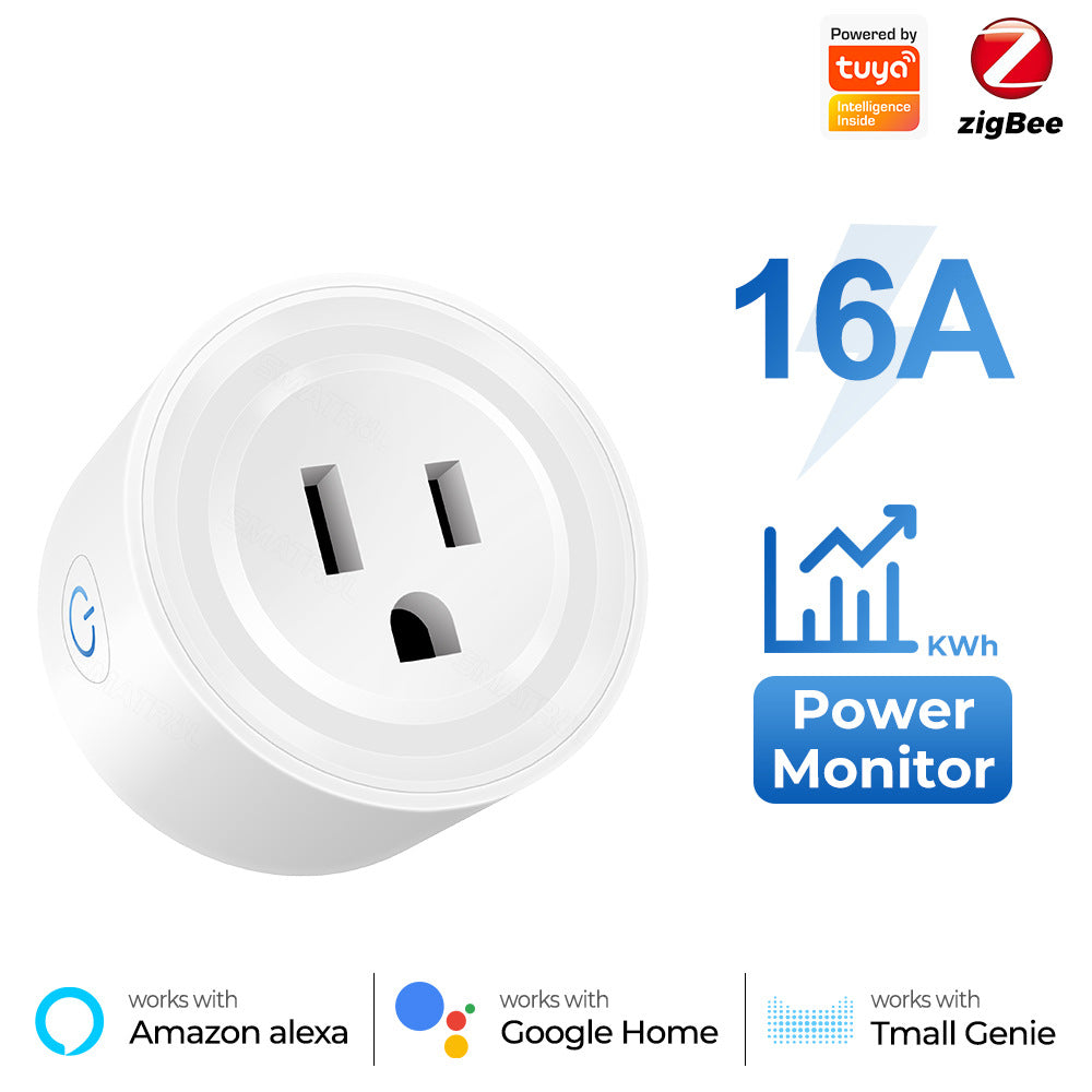 Zigbee Smart Plug EU UK US Vietnam Socket 16A Power Monitor Works with Alexa Google Home Tuya Smartlife