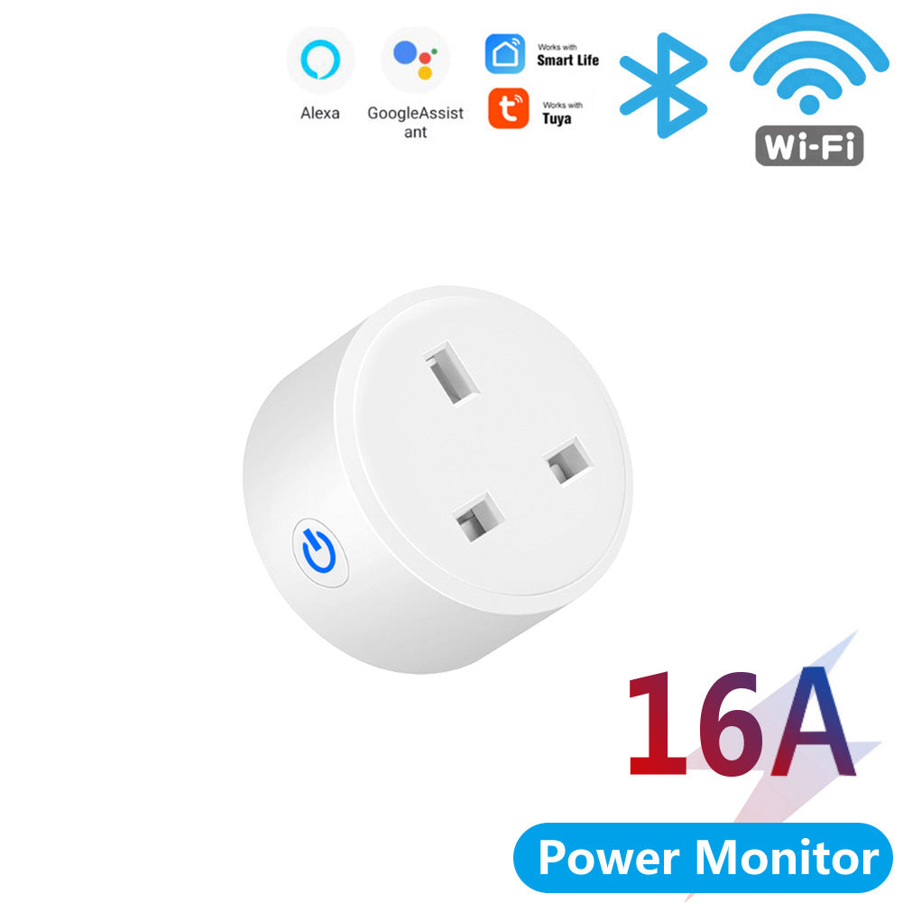 Wi-Fi Smart Plug UK 16A/20A Power Monitor Works with Alexa Google Home Tuya Smartlife