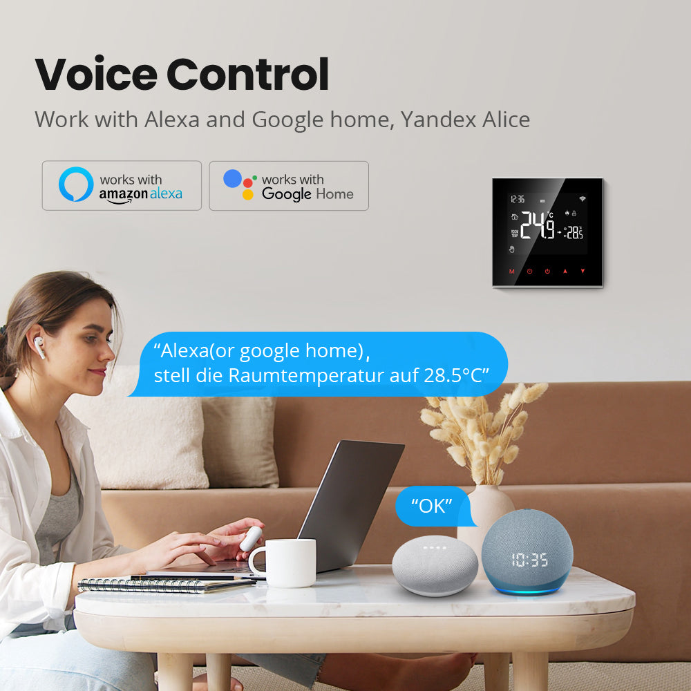 Tuya Wi-Fi Smart Thermostat Works with Alexa Google Home