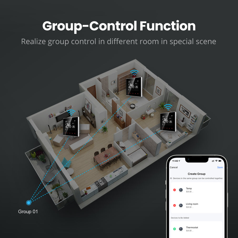 Tuya Wi-Fi Smart Thermostat Works with Alexa Google Home