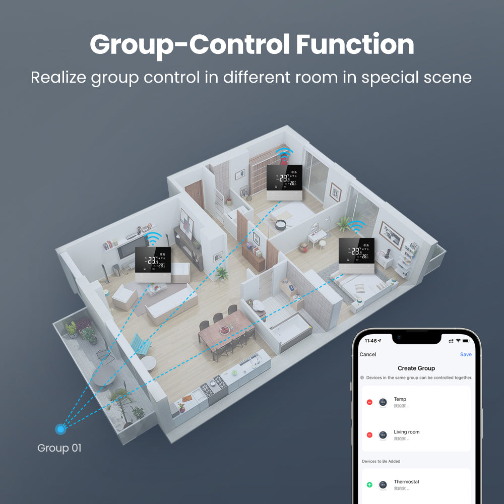 Tuya Smart Wi-Fi Thermostat Works with Alexa Google Home
