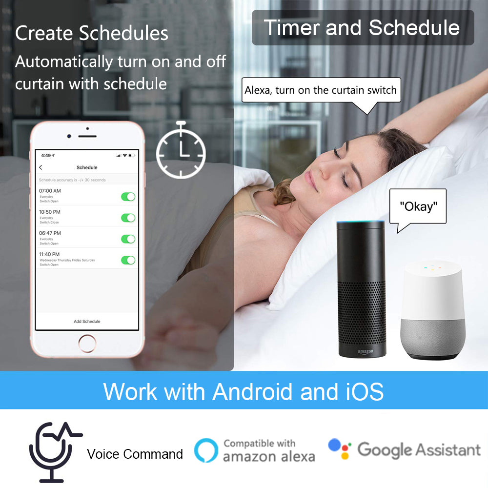 Wi-Fi Smart Curtain Switch Module Relay Tuya Smartlife Alexa Google Home