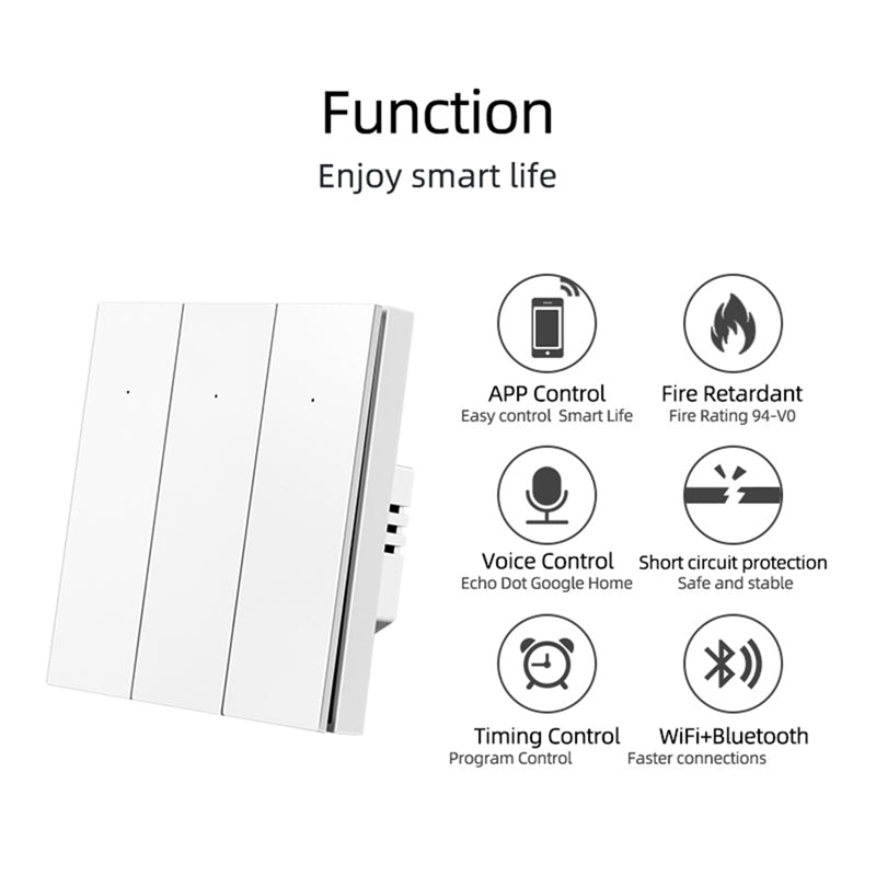 Wi-Fi Smart Switch Compatible with Alexa Google Home Tuya Smart life