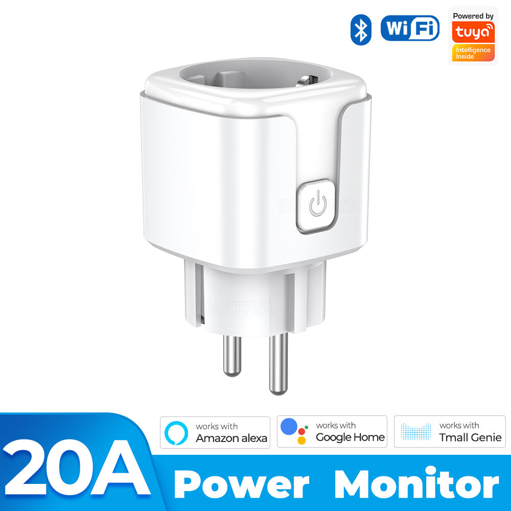 Wi-Fi Smart Plug EU 16A/20A Power Monitor Works with Alexa Google Home Tuya Smartlife