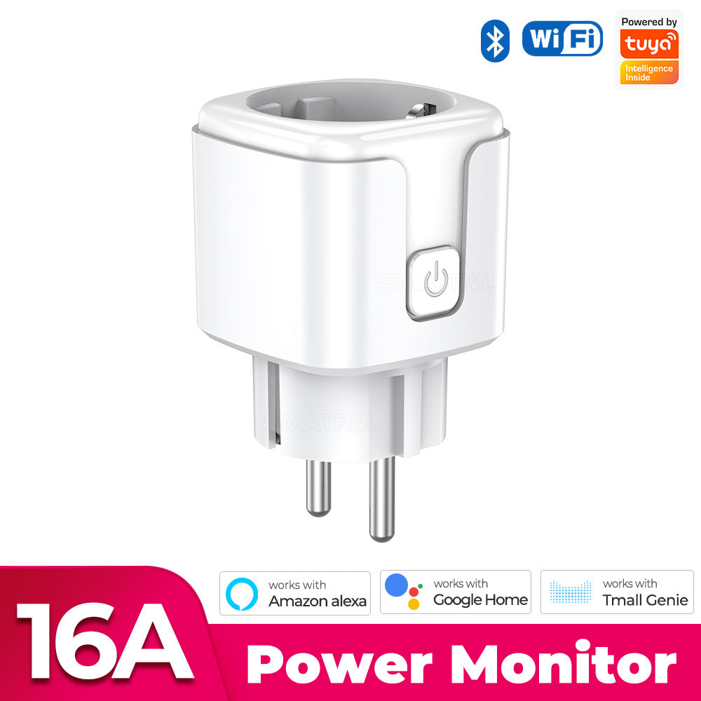 Wi-Fi Smart Plug EU 16A/20A Power Monitor Works with Alexa Google Home Tuya Smartlife