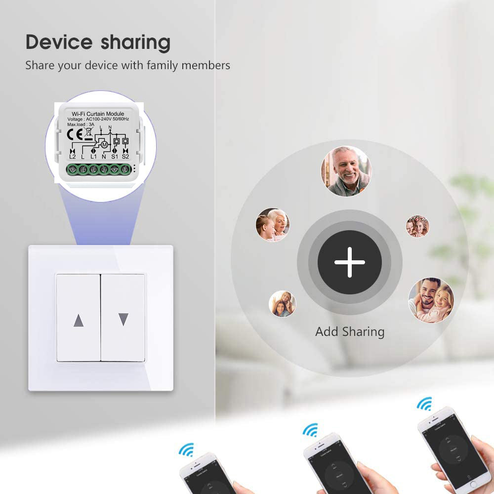 Wi-Fi Smart Curtain Switch Module Relay Tuya Smartlife Alexa Google Home