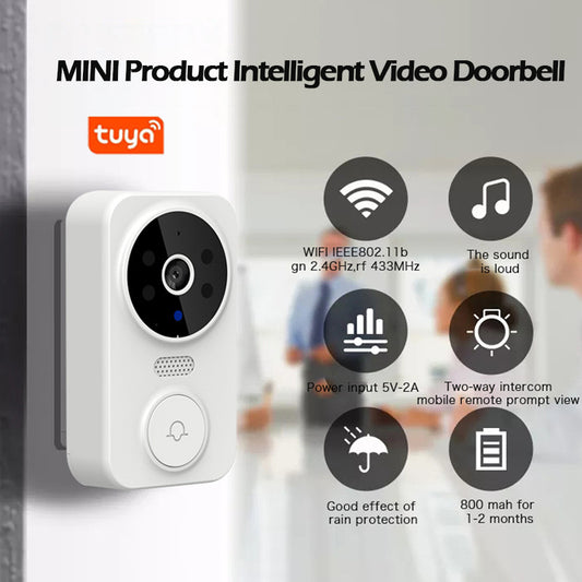 Tuya Wi-Fi Wireless Remote Visual Doorbell Two-Way Intercom Infrared Night Vision