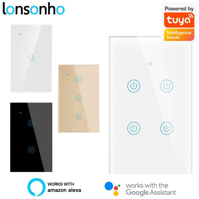 Wi-Fi Smart Light Touch Switch US Standard Universal for With Neutral and No Neural wire Alexa Google Home Tuya Smart Life