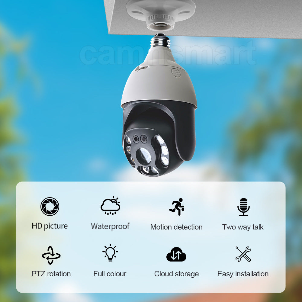 Tuya Wi-Fi 360 Degree Panoramic Light Bulb Camera 5MP