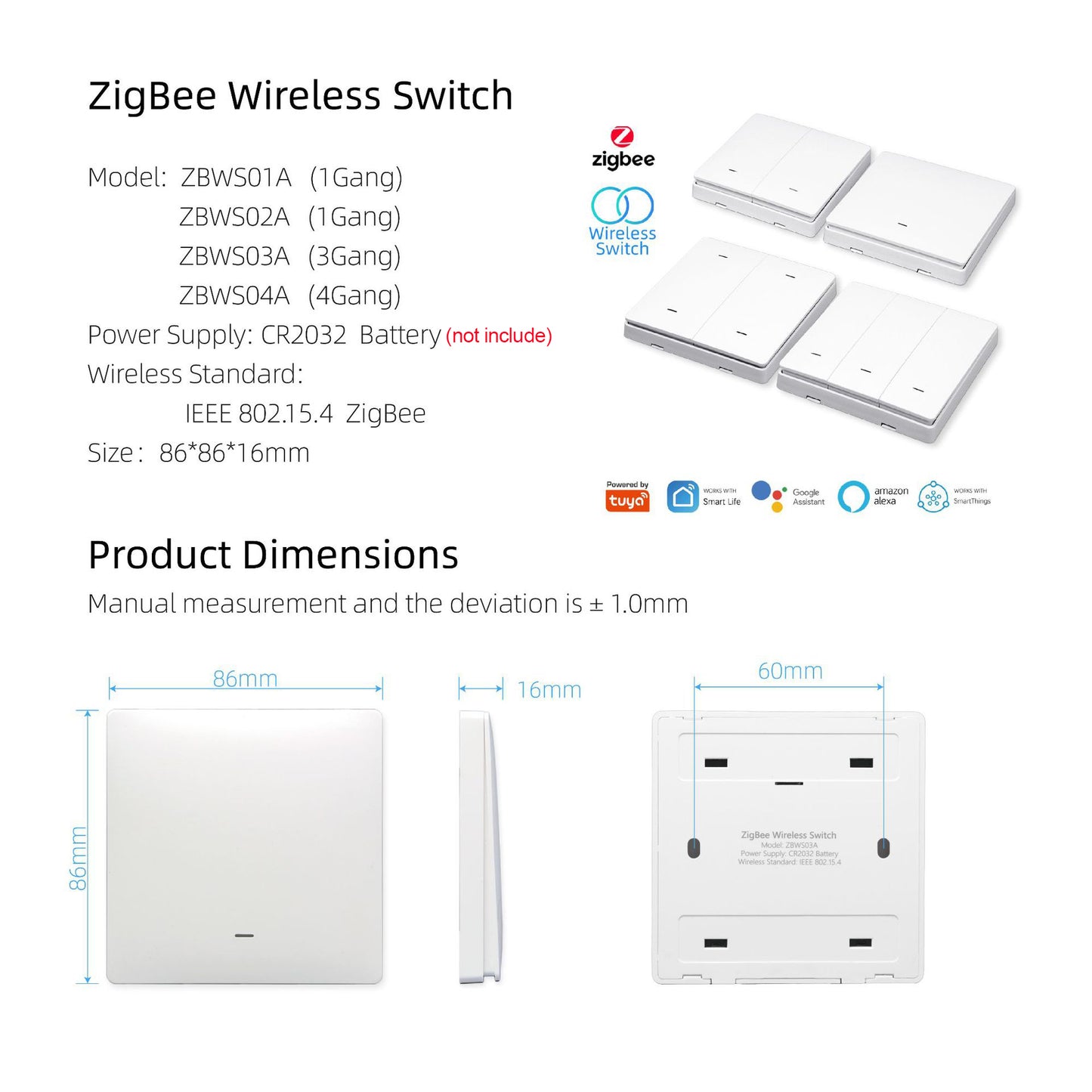 Zigbee Smart Wireless Scene Switch