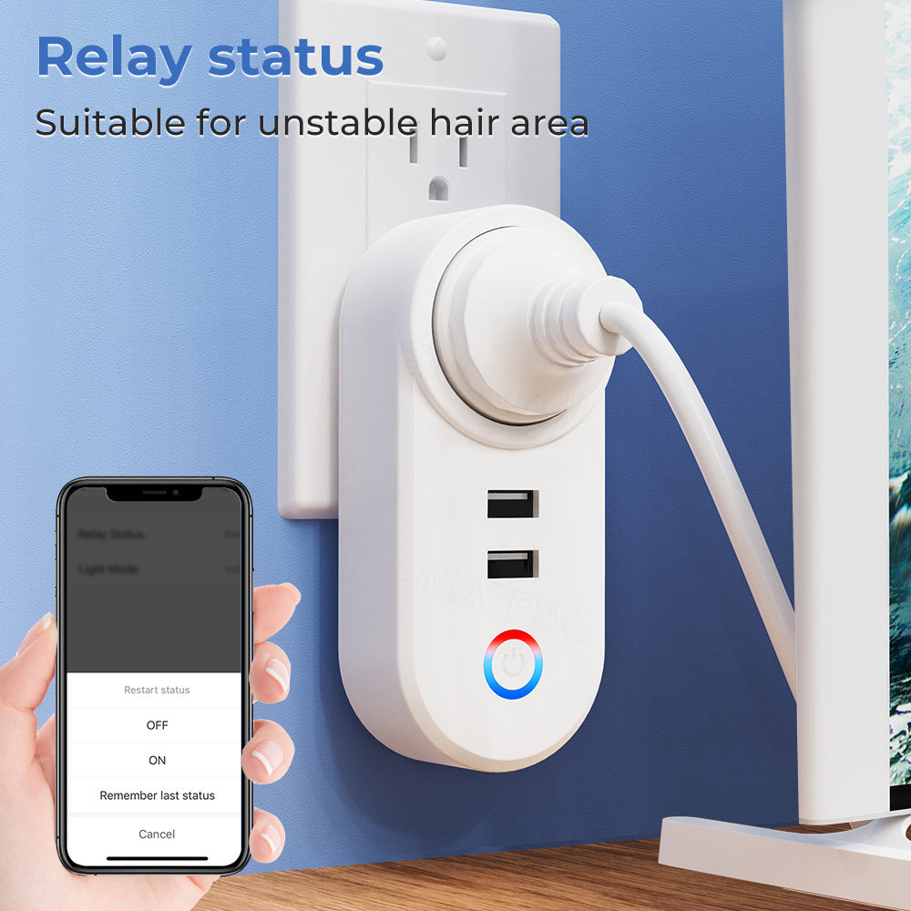 Wi-Fi Smart Socket EU UK US Brazil Plug Outlet With USB Compatible Alexa Google Home Tuya Smart Life