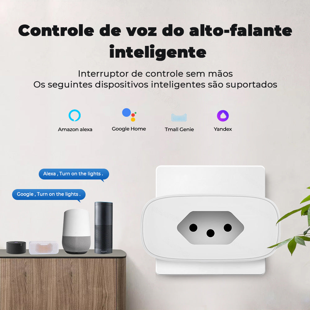 Wi-Fi / Zigbee Smart Plug Brazil 16A Power Monitor Works with Alexa Google Home Tuya Smartlife