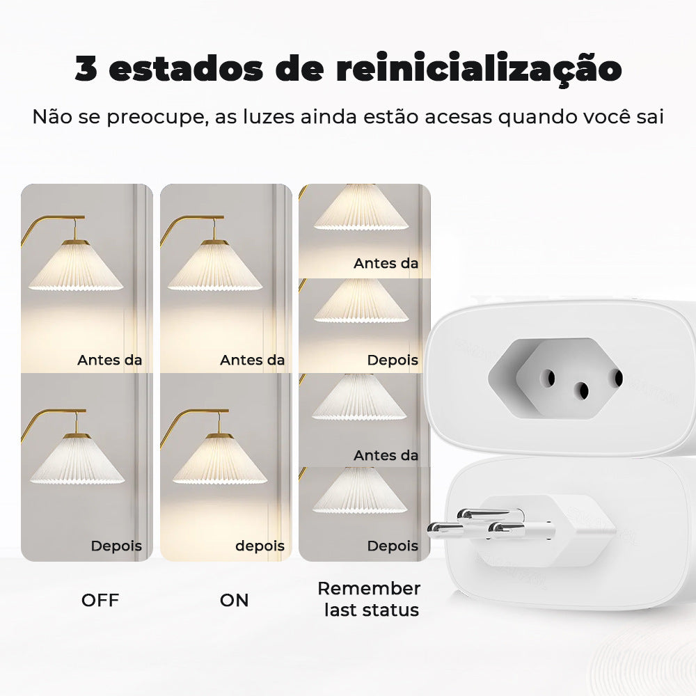 Wi-Fi / Zigbee Smart Plug Brazil 16A Power Monitor Works with Alexa Google Home Tuya Smartlife