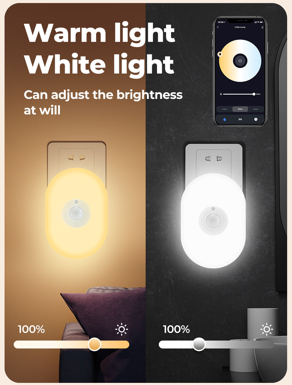 Tuya Wi-Fi Smart Night Light Works with Alexa Google Home