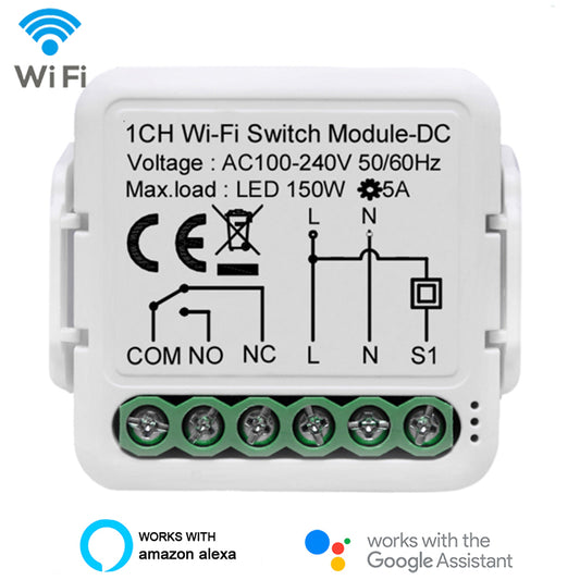 Wi-Fi Smart Dry Contact Relay Module Works with Alexa Google Home Tuya Smartlife