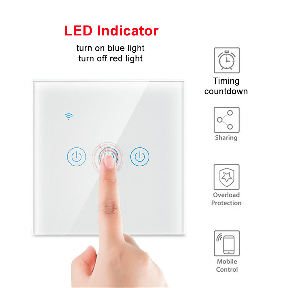 2.4G Wi-Fi Smart Light Touch Switch Works with Alexa Google Home Tuya Smart Life