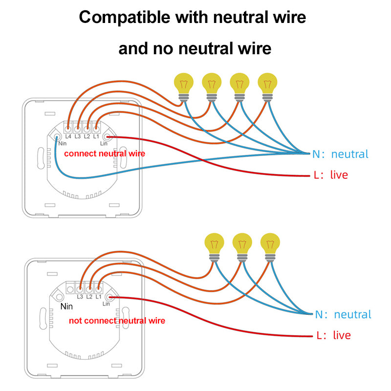 Interruptor de luz inteligente Zigbee, no requiere cable neutro, funciona con Alexa, Google Home, Tuya Smartlife