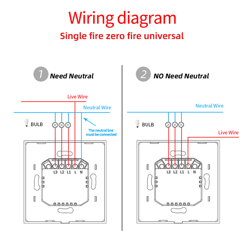 Interruptor de luz táctil inteligente Zigbee con marco de metal