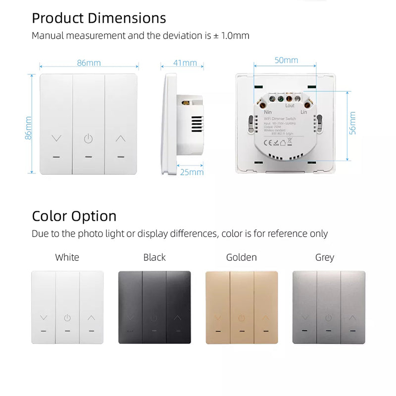 Wi-Fi Smart Press Button Dimmer Switch