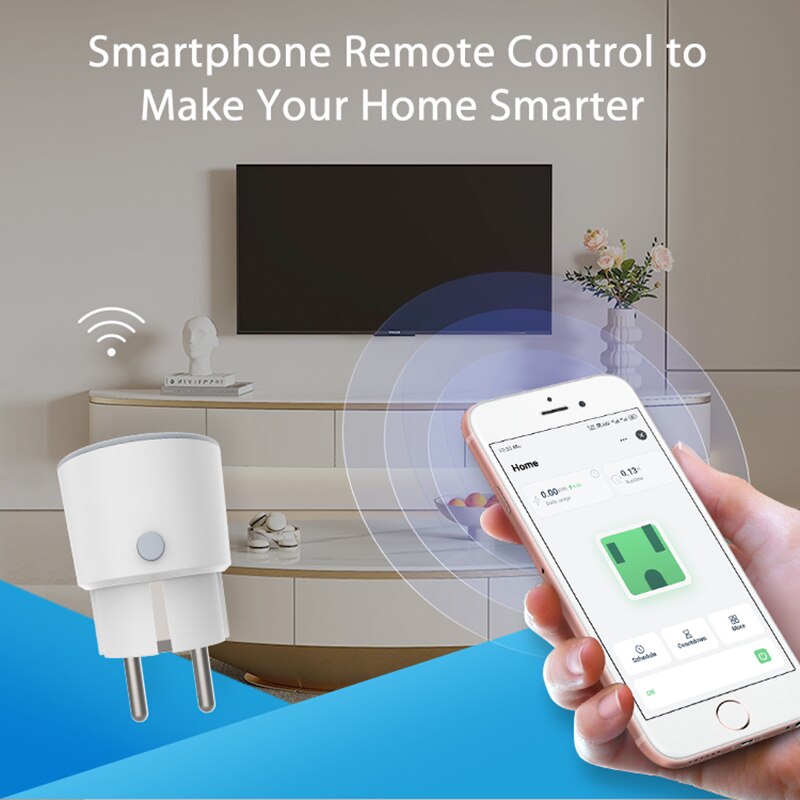 Lonsonho Matter WiFi Smart Plug Mini Type F/E EU Socket 16A Power Meter Compatible Homekit Alexa Google Home Tuya APP