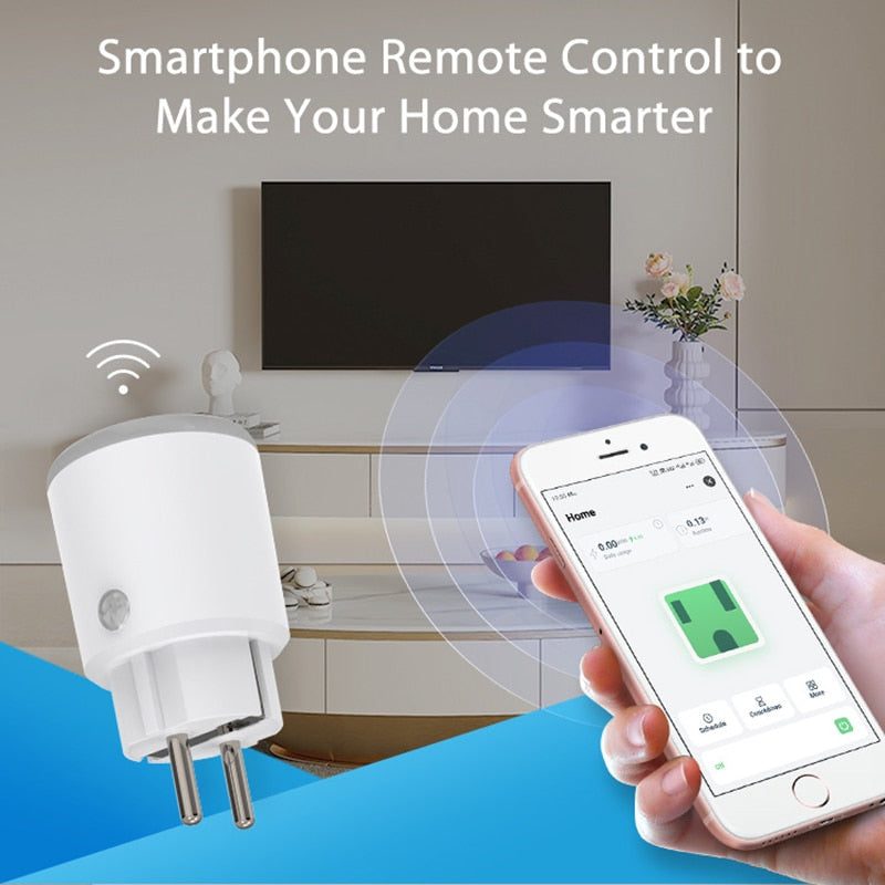 Matter Wifi Smart Plug EU France UK US 16A Power Meter Works with Tuya Homekit Echo Alexa Google Home Smartlife